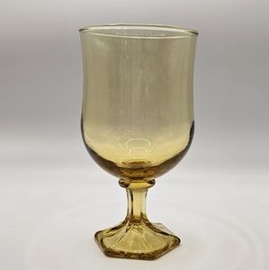 Set Of 4 Vintage Anchor Hocking 'Flair' 6 Inch Honey Goblet